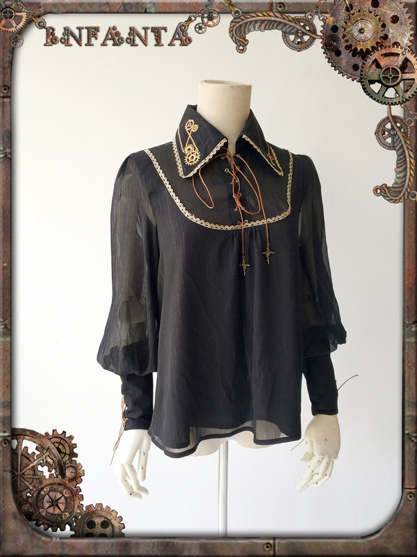 【Infanta. Infantata】Lolita* Mechanical Doll* Steampunk Gear Embroidered Shirt