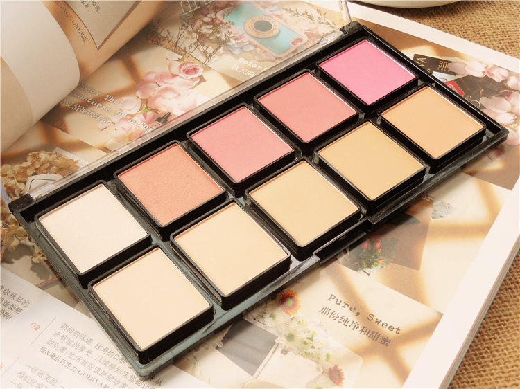 [Giải phóng mặt bằng hàng năm] Xuất khẩu Dubai Mexico USHAS 10 màu phấn má hồng có độ bóng cao - Blush / Cochineal má hồng