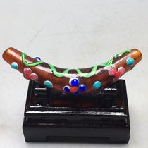 Nepalese Han Dynasty twelve-eyed old colored glaze Size 63 4x11 5mm Material Glazed Antiques and Old Objects