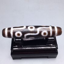 Tibetan high oil patinated nine-eye calcified horseshoe pattern old dzi beads size 57 2x12 9mm material old object