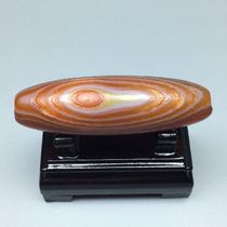 Natural silk wrapped old agate size 58 3x17 7mm material agate chalcedony antique old objects