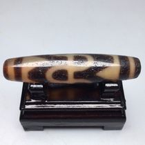 Tibetan high oil coated tooth yellow horseshoe pattern old dzi beads size 57 6x13 0mm material agate chalcedony