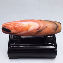 Natural silk wrapped old agate size 54 1x15 3mm material agate chalcedony antique old objects