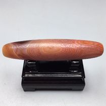 Natural silk wrapped old agate size 70 4x15 5mm material agate chalcedony antique old objects