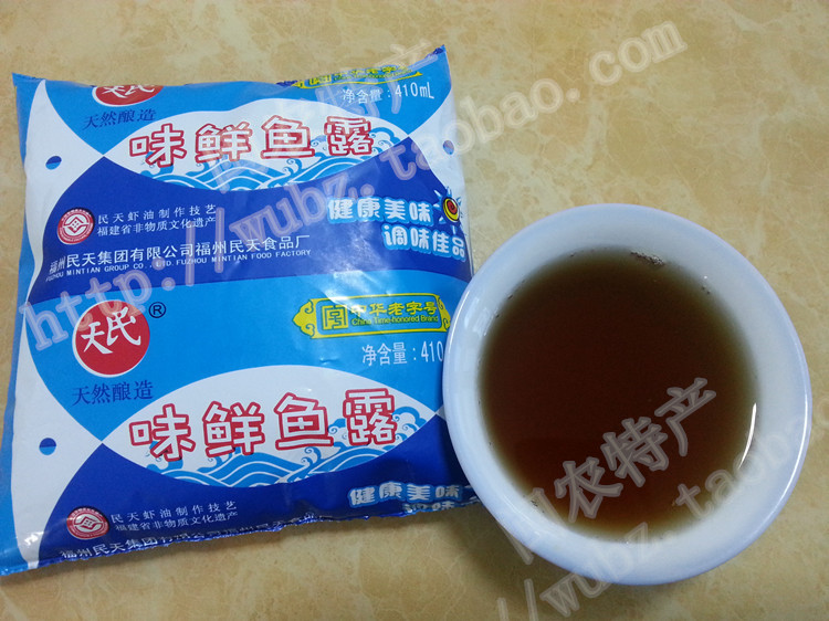 Shoot 5 packs of Fujian Fuzhou snacks Mintian fish sauce taste fresh fish sauce hometown taste 410ml