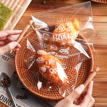 Net Red Bread packaging bag transparent ziplock bag toast bagel baking hand-torn sliced self-adhesive bag dinner bag