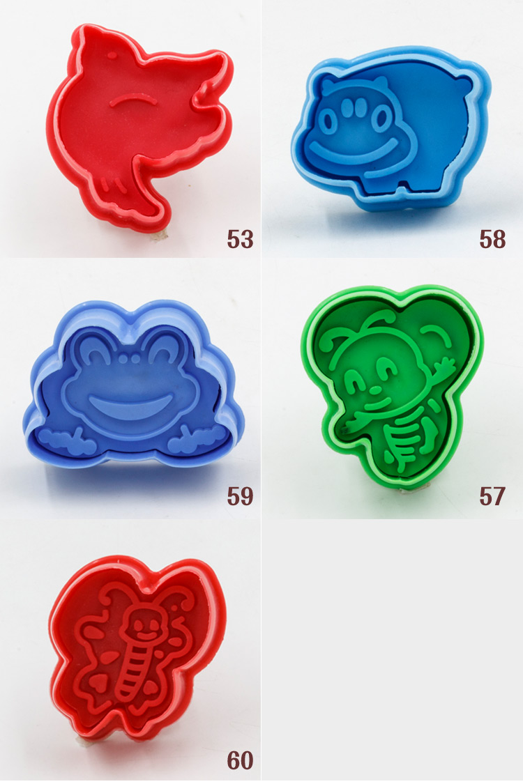 Công cụ làm bánh 3D Cookies Khuôn phim hoạt hình Động vật nén tay Spring Cookies Khuôn mẫu - Tự làm khuôn nướng khuôn bánh trung thu rau câu