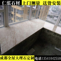Chengdu custom stone natural imported marble bay window stone table TV wall door cover sink Menis gold