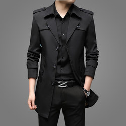 Men's Troublelas 2024 New Spring and Autumn Mid -Autumn mid -length jackets Men's jacket thin jacket business leisure daddy