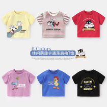 Boy pure cotton short sleeve T-shirt summer dress for children Baby 1-year-old 3 children half sleeve blouses U12760