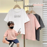 Динозавр для мальчиков, футболка, летняя детская тонкая летняя одежда, детская одежда