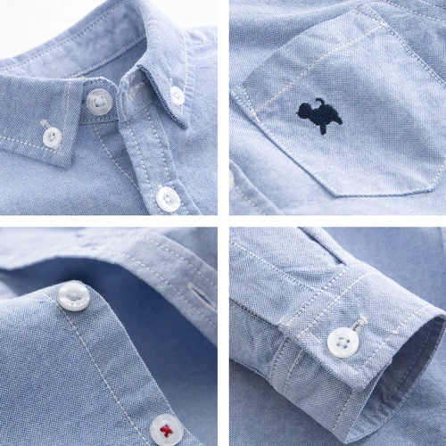 Хлопковая осенняя детская рубашка для мальчиков, детская одежда