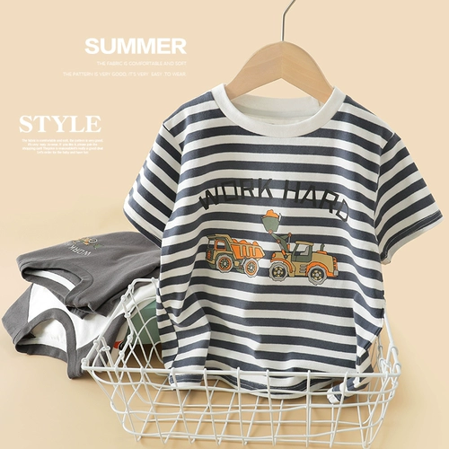 Хлопковая футболка с коротким рукавом для мальчиков, летняя детская летняя одежда, детская одежда