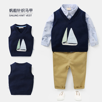 Boys vest small vest sweater autumn autumn and winter childrens clothing Childrens baby wool knitting autumn and winter children U10140
