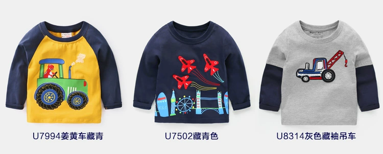 Áo thun bé trai dài tay 2019 xuân xuân mới cho trẻ em mặc áo trẻ em trẻ em 5 bé 1 tuổi 3 khí ngoại
