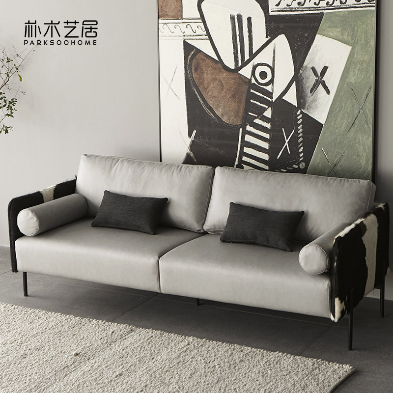 Outech fabric sofa post-modern expression simple creative living room straight row small apartment three people