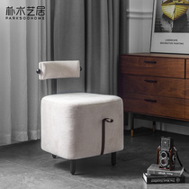 Nordic Single Cloth Art Sofa Chair British Expression Casual Chair Makeup Stool Comb Makeup Stool Bedroom Balcony Rest Stool