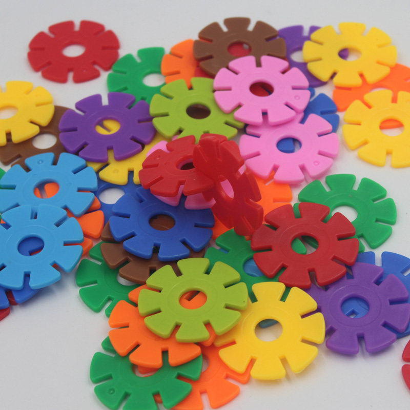 Large Thickened Barrel Snowflakes Three-dimensional Puzzle Plastic Inserts Building Blocks Spelling Toys Children's Educational Intelligence Medium