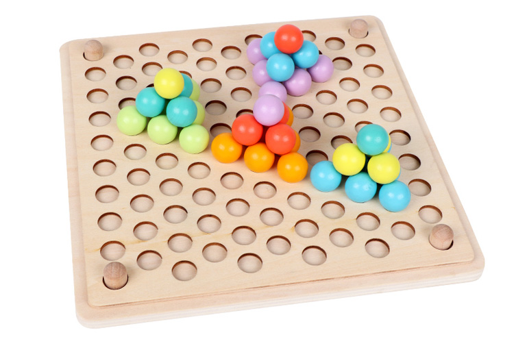 Giáo dục sớm Montessori giáo dục đồ chơi giáo dục hỗ trợ giảng dạy clip hạt tập trung vào đào tạo chuyển động tốt 2-3-4 tuổi 5 trẻ - Trò chơi cờ vua / máy tính để bàn cho trẻ em đồ chơi gỗ montessori