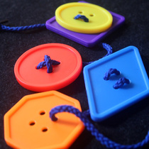 Large grain buttons and rope beads for boys and girls baby educational toys 1-3-6 years old 4 fine motor training