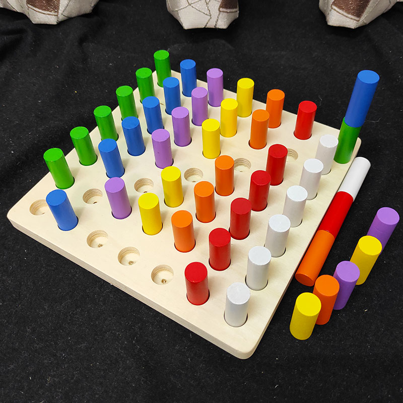 Montessori Early teaching toy kindergarten Monzi teaching aids Colour finger grab board Insert Stick Baby Boy 1234 years old