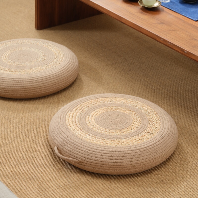 Floor Cushion for Home Use, Small Stool with a Traditional Style, Linen Rope Tatami for Meditation and Relaxation, Lazy Window Seat Cushion Floor Cushion for Home Use, Small Stool with a Traditional Style, Linen Rope Tatami for Meditation and Relaxation, Lazy Window Seat Cushion