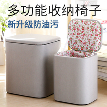 Multi-function oil-proof storage stool Solid wood sofa people can sit on storage stool Household cabinet door chair box wear shoes