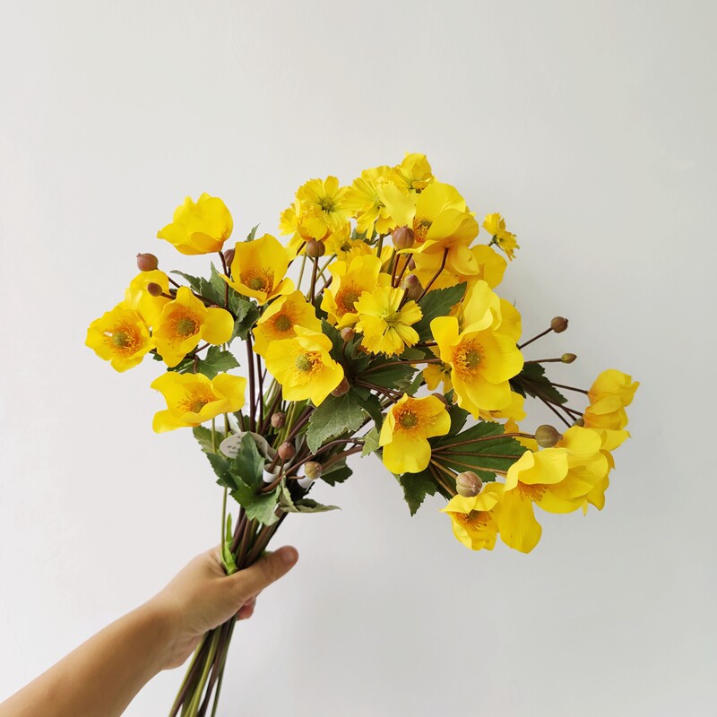 Bulbul simulation fake flower Wild cotton oil Tong Clematis Indoor living room flower arrangement decoration silk flower Wedding flower material