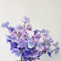 Method Emulation Flower Powder Purple Blue Purple Pea Flower Living Room Table Placement Flower Photography Fake Flower Silk Flowers