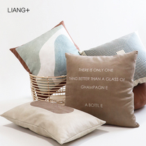 Customized pillowcase sofa backrest pillow ins wind light luxury high-end pillow waist pillow cushion bedside living room waist support