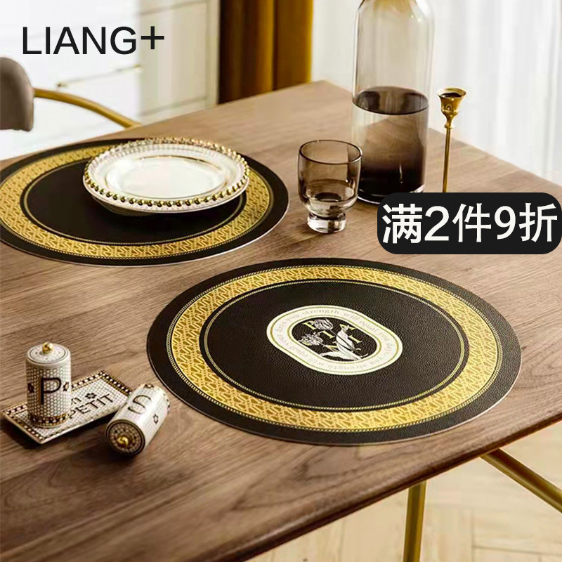 Light luxury American round placemats dish pads bowl pads coasters fabric insulation pads European-style lace table mats vase table lamp mats