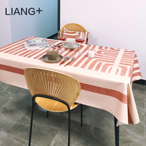 Tablecloth disposable waterproof and oil-proof rectangular geometric light luxury leather table mat Nordic ins wind PVC coffee table tablecloth