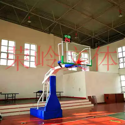 Electric manual hydraulic basketball stand with tempered glass Spring hoop dunk game gymnasium lift