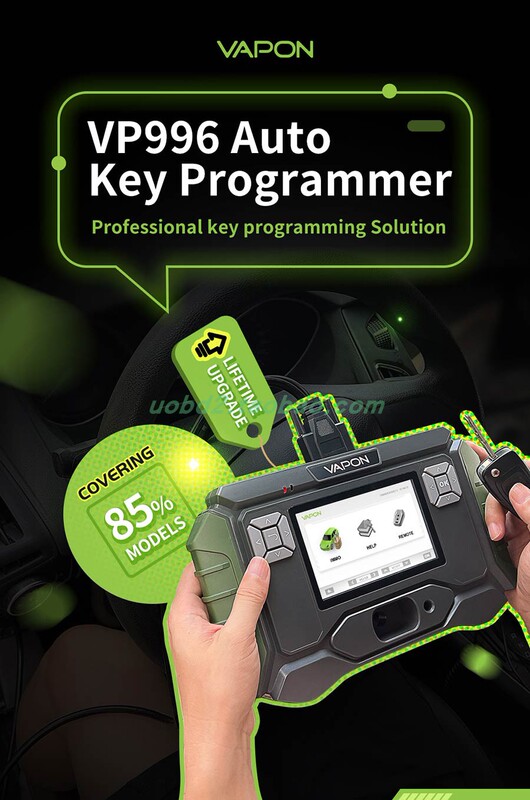 Vapon Vp996 Key Programmer Covers 85% of Vehicle Models with Multi-Language Chip Reading Capability