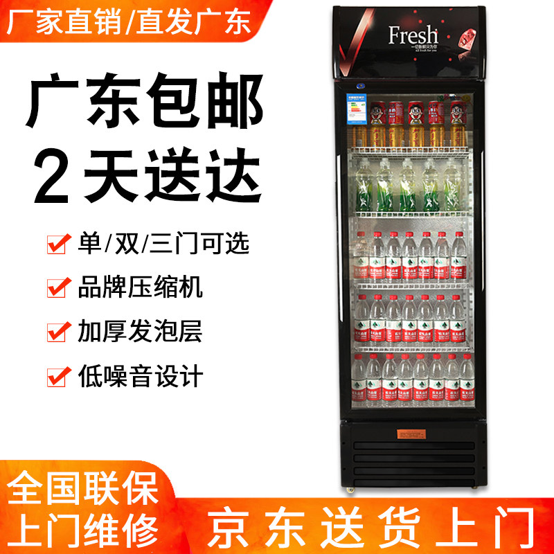 Guangdong Refrigerated Beverage Display Cabinet Commercial Fresh-Keeping Cabinet Vertical Single Double Triple Door Beer Freezer Supermarket Fridge