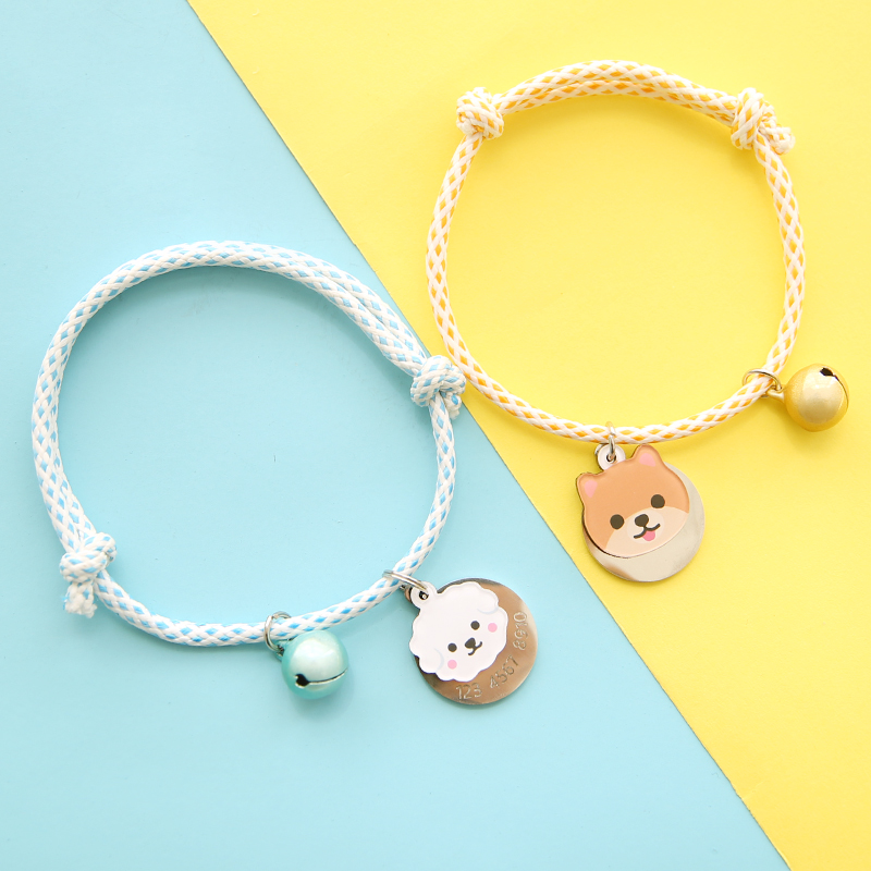 Pet hand necklace cat neck ring bell necklace puppy puppy puppy anti-drop cat dog card