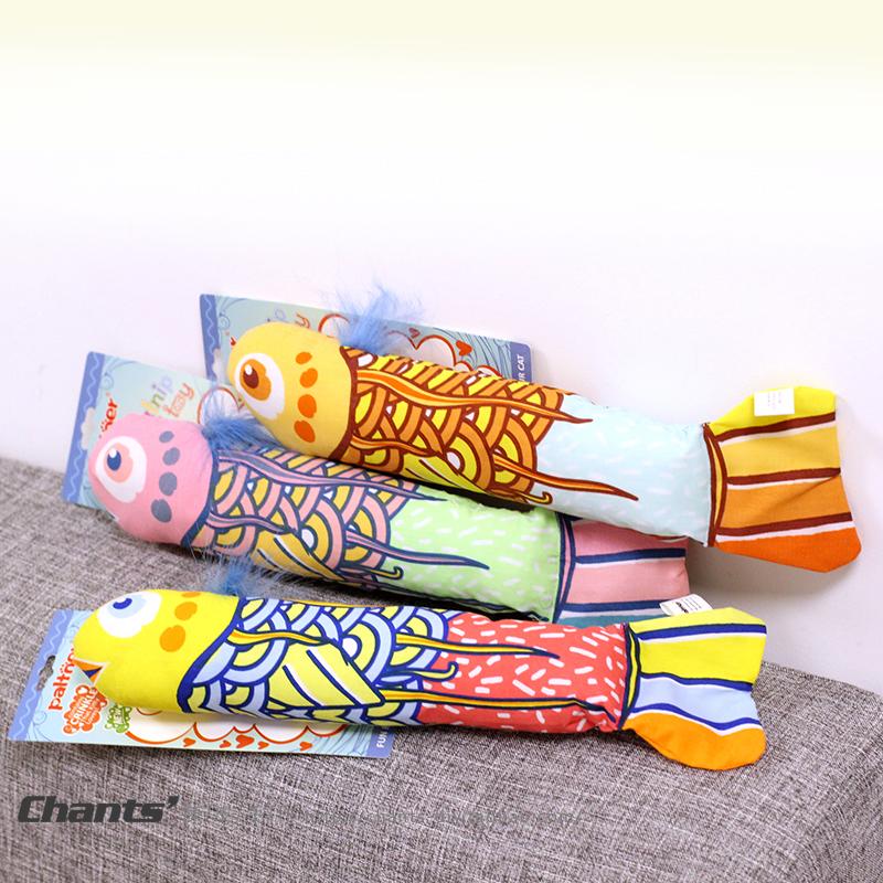 Day-style Lei Yue flag cat toy cat mint sound paper pet teasing cat sticks with pillow fish kitty young cat resistant to bite