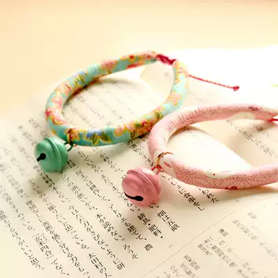 Tangerine peel handmade Japanese wind collar pet icat with the same cat collar Dog jewelry Bell cat brand anti-loss card
