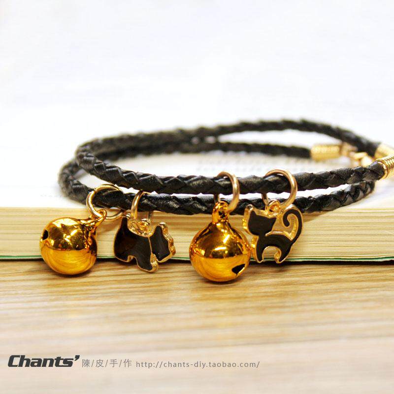 Dried Orange Peel Genuine Leather Handmade Dog Neck Collar Pet Kitty Necklace With Bell Infant Cat Puppies Mini Dog Custom