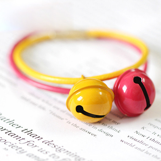 Dried Orange Peel Dog Neckline Kitty Bell Teddy Genuine Leather Puppies Puppies Small Dog Rabbit Pet Necklaces Customize