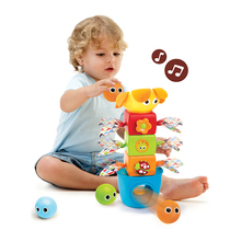 Yookidoo smiling face building blocks multi-functional educational music box Jenga throwing ball sound toy