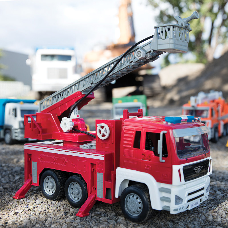 North American Riven Big Fire Truck Children Simulation Toy Car Model Engineering Car car Puzzle Cognitive car model