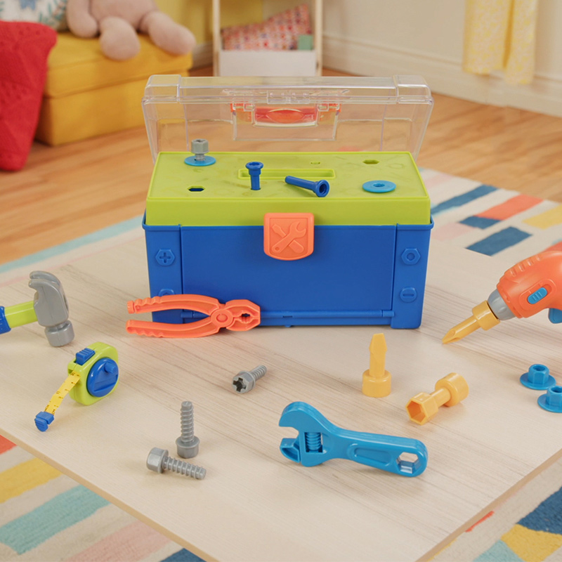 BATTAT Child electric drills toolbox screwscrews Toys Early Teach Puzzle Dismantling Hands-on Interactive Learning Assembly
