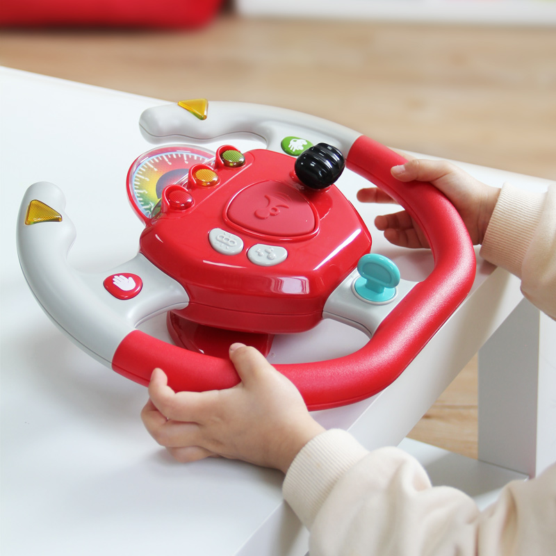BATTAT children's steering wheel toy baby emulation simulates driving baby co-pilot sound and light puzzle early