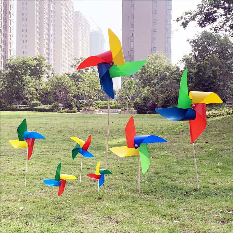 Colorful windmill outdoor decoration rotating plastic windmill children's toys stage photography photo small windmill props