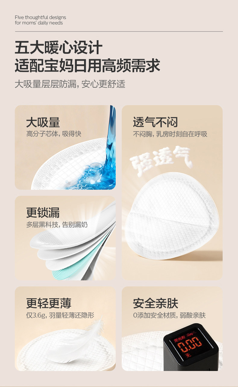 飞利浦新安怡防溢乳垫哺乳期产后一次性透气防漏奶垫乳贴2盒装 — 2