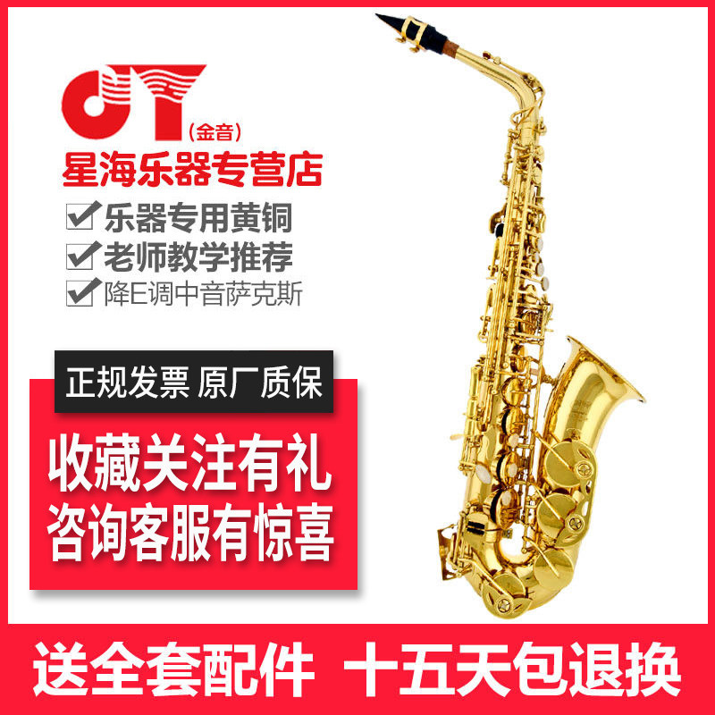 Xinghai Jinyin JYAS-E100G alto drop E paint gold saxophone bend saxophone