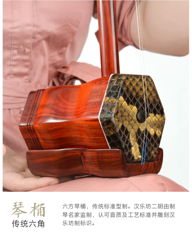 Han Le Fang Rosewood Erhu Nhạc cụ Cao cấp Hiệu suất chính hãng dành cho người lớn Bộ sưu tập chuyên nghiệp Lớp Erhu HC7 truyền thống - Nhạc cụ dân tộc