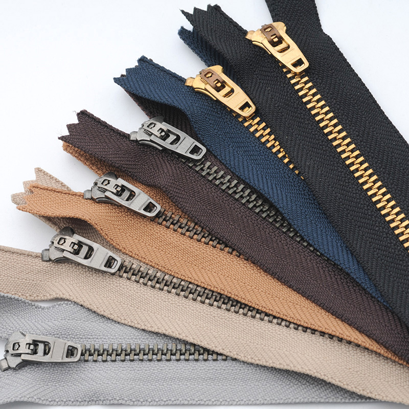 Jeans Zipper No. 3 closed metal copper zipper placket anti-opening non-slip accessories skirt No. 4 zipper head buckle