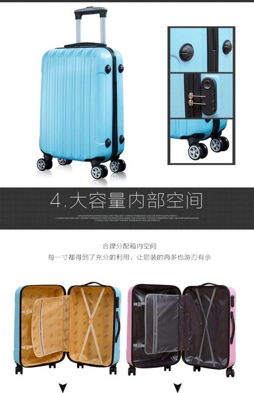 Xe đẩy hành lý vạn năng bánh xe hành lý học sinh vali nam và nữ mật khẩu hành lý 20/22/24/28 inch hộp